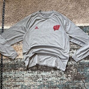 Men’s large adidas polyester lightweight breathable long sleeve gym shirt